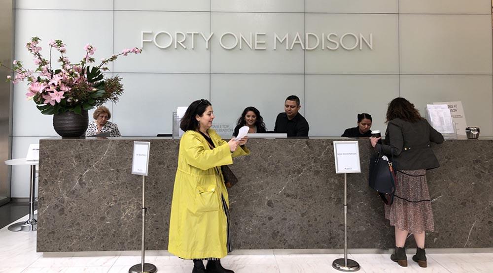 41 Madison registration desk