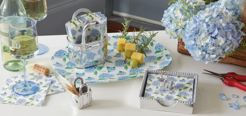Mariposa Hydrangea TrayChic platters.