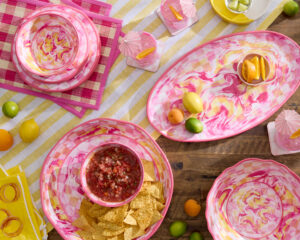 MacKenzie-Childs pink melamine