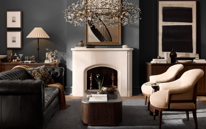 The Berwick leather sofa is part of Top 100 retailer Arhaus' new capsule collection. Photo courtesy of Arhaus.