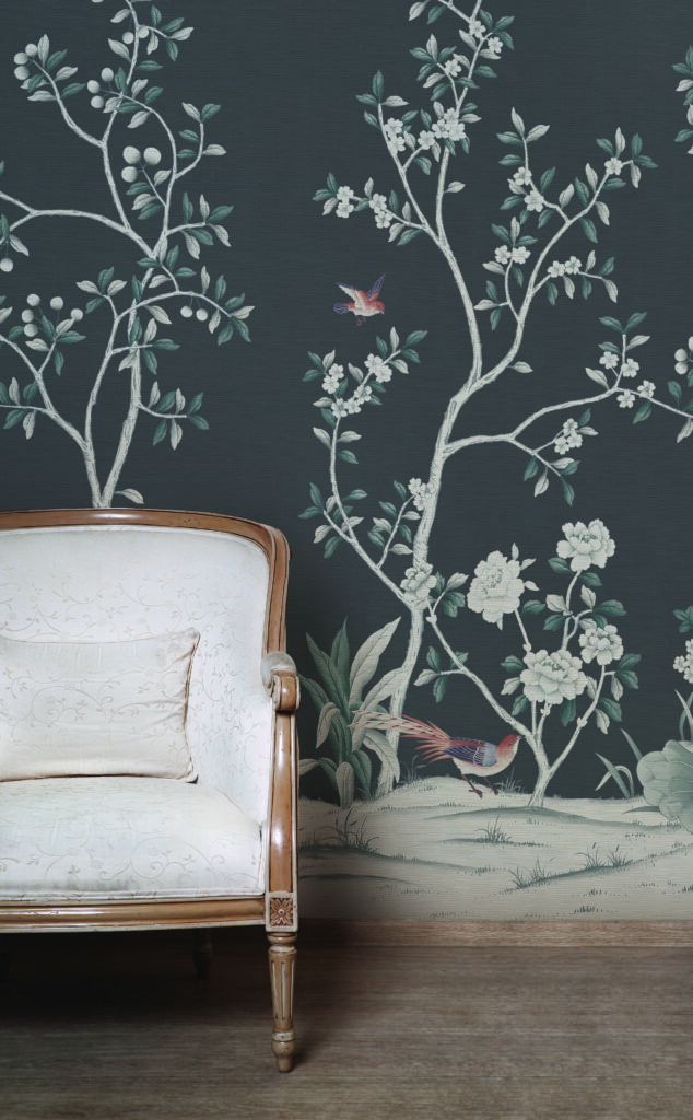 Tempaper _11 Mercer_Midnight Lily wallpaper